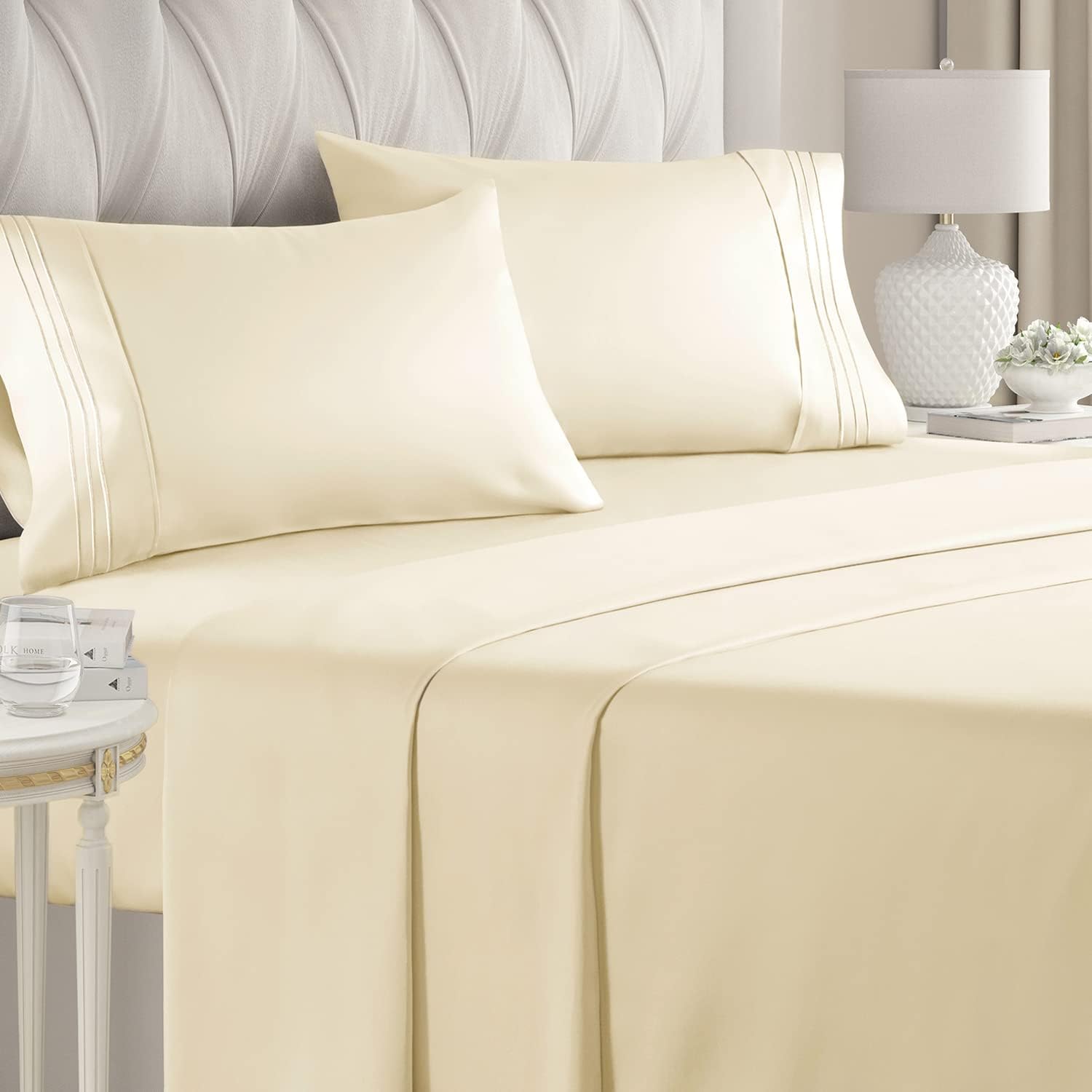 CGK Unlimited 4-Piece Bed Sheet Set Brushed Microfiber