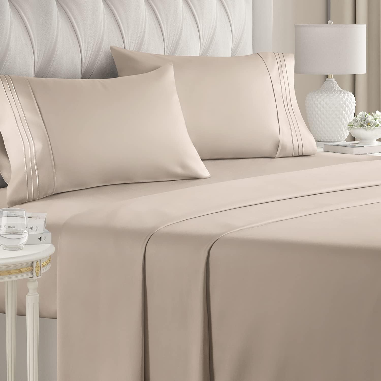 CGK Unlimited 4-Piece Bed Sheet Set Brushed Microfiber
