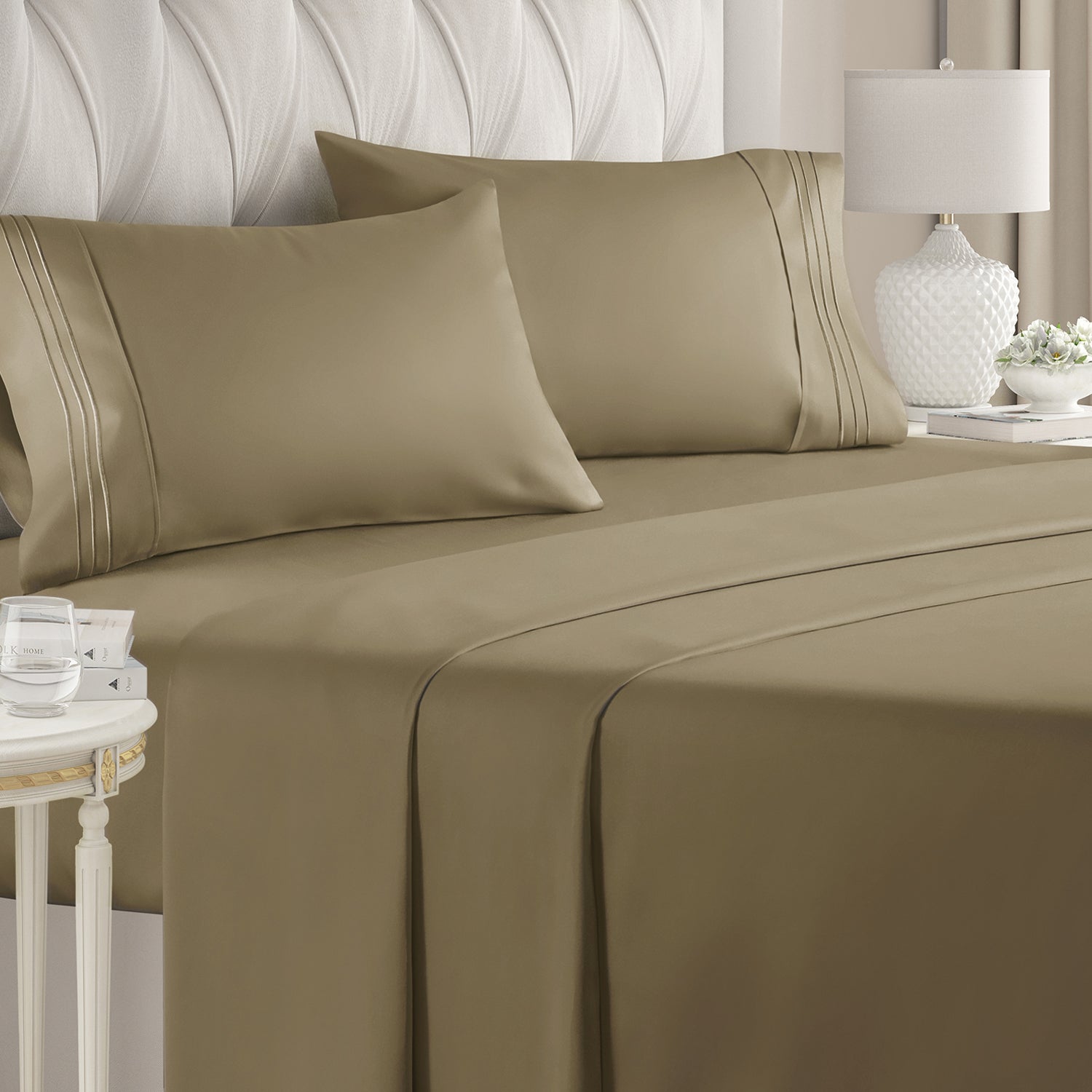 CGK Unlimited 4-Piece Bed Sheet Set Brushed Microfiber