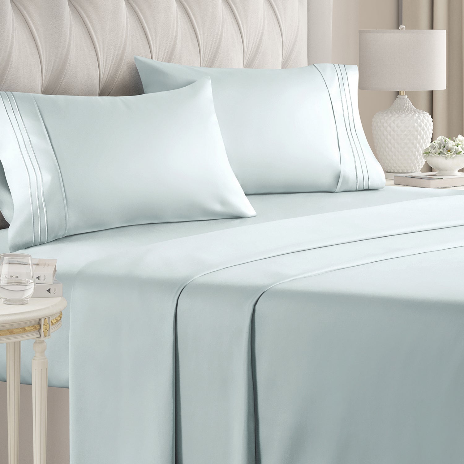 CGK Unlimited 4-Piece Bed Sheet Set Brushed Microfiber