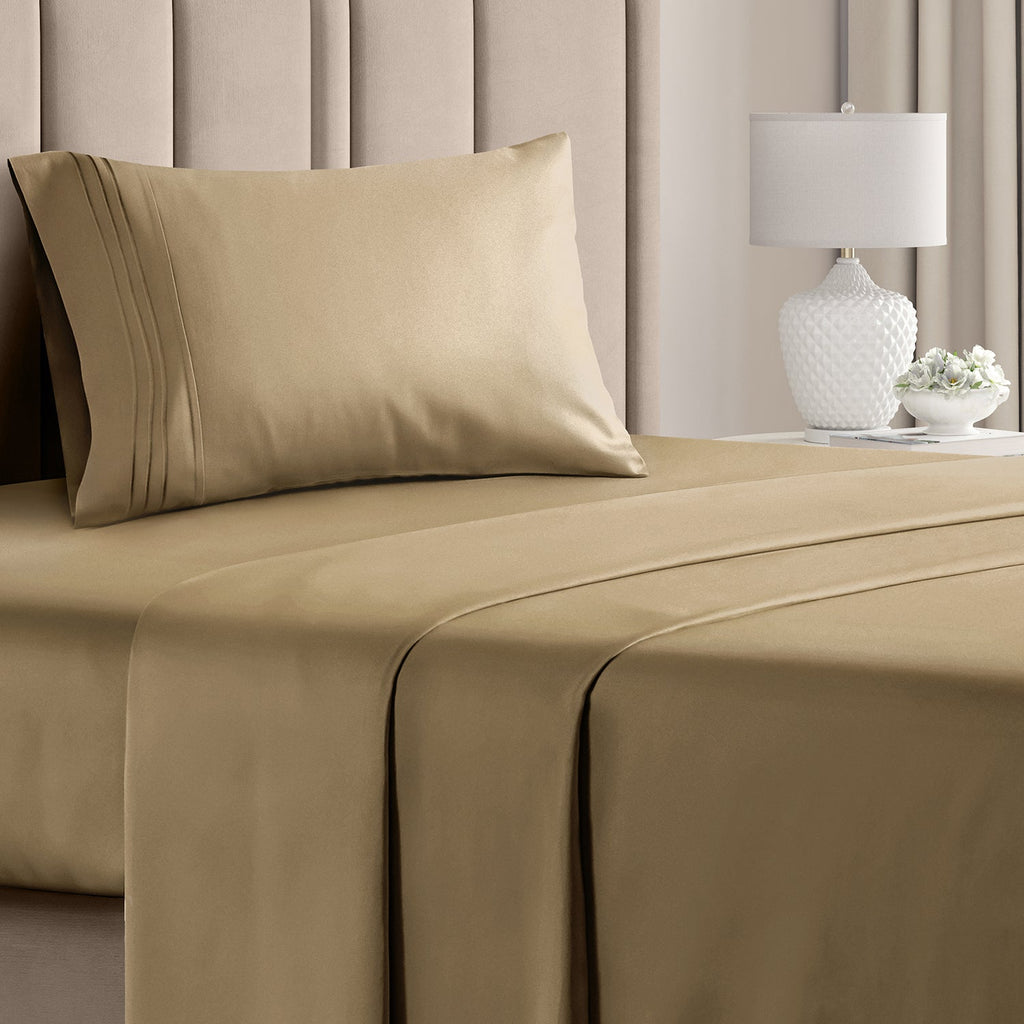CGK Unlimited 4-Piece Bed Sheet Set Brushed Microfiber