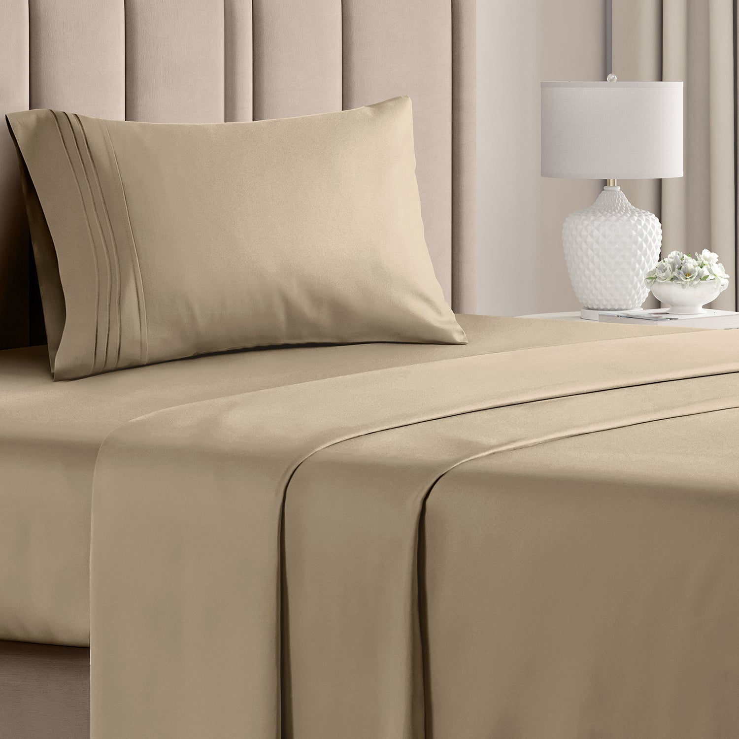 CGK Unlimited 4-Piece Bed Sheet Set Brushed Microfiber