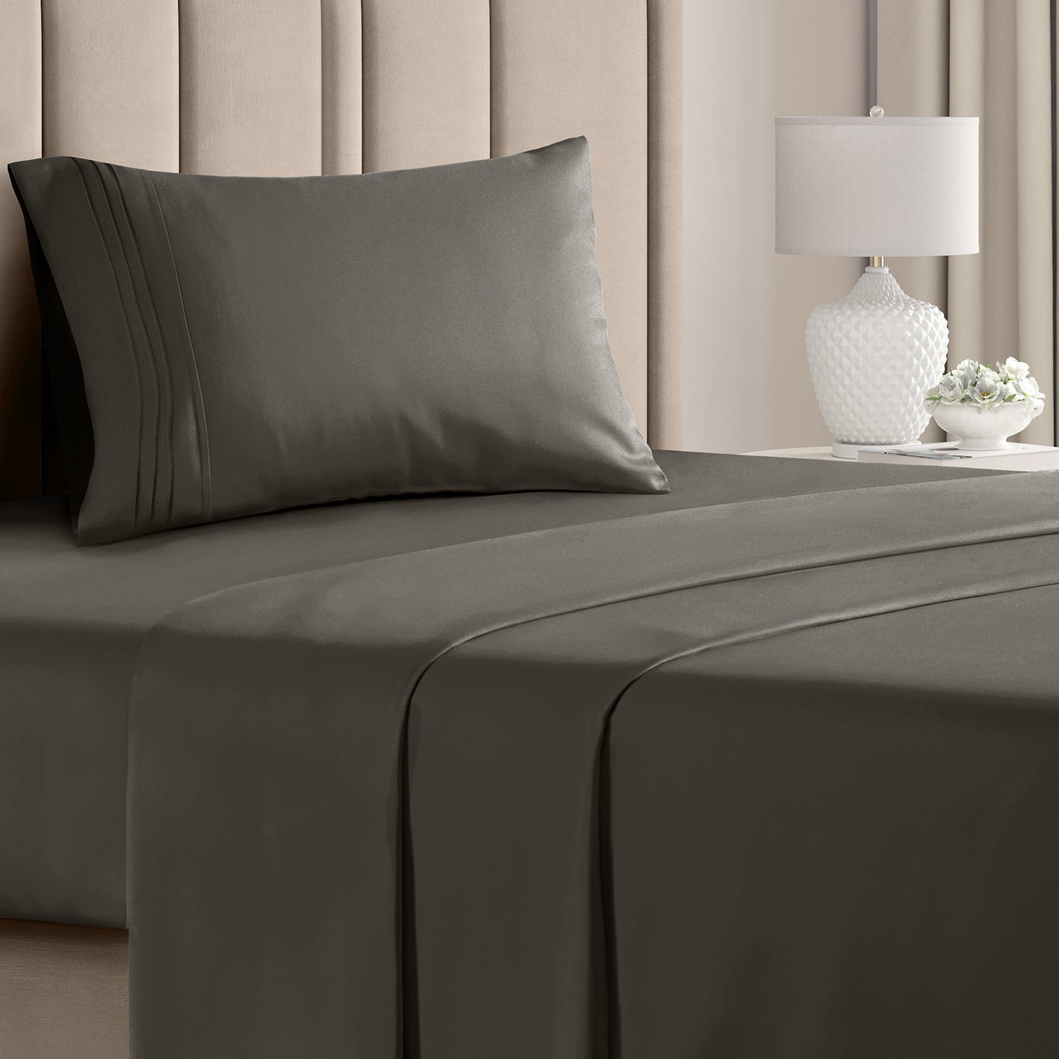 CGK Unlimited 4-Piece Bed Sheet Set Brushed Microfiber