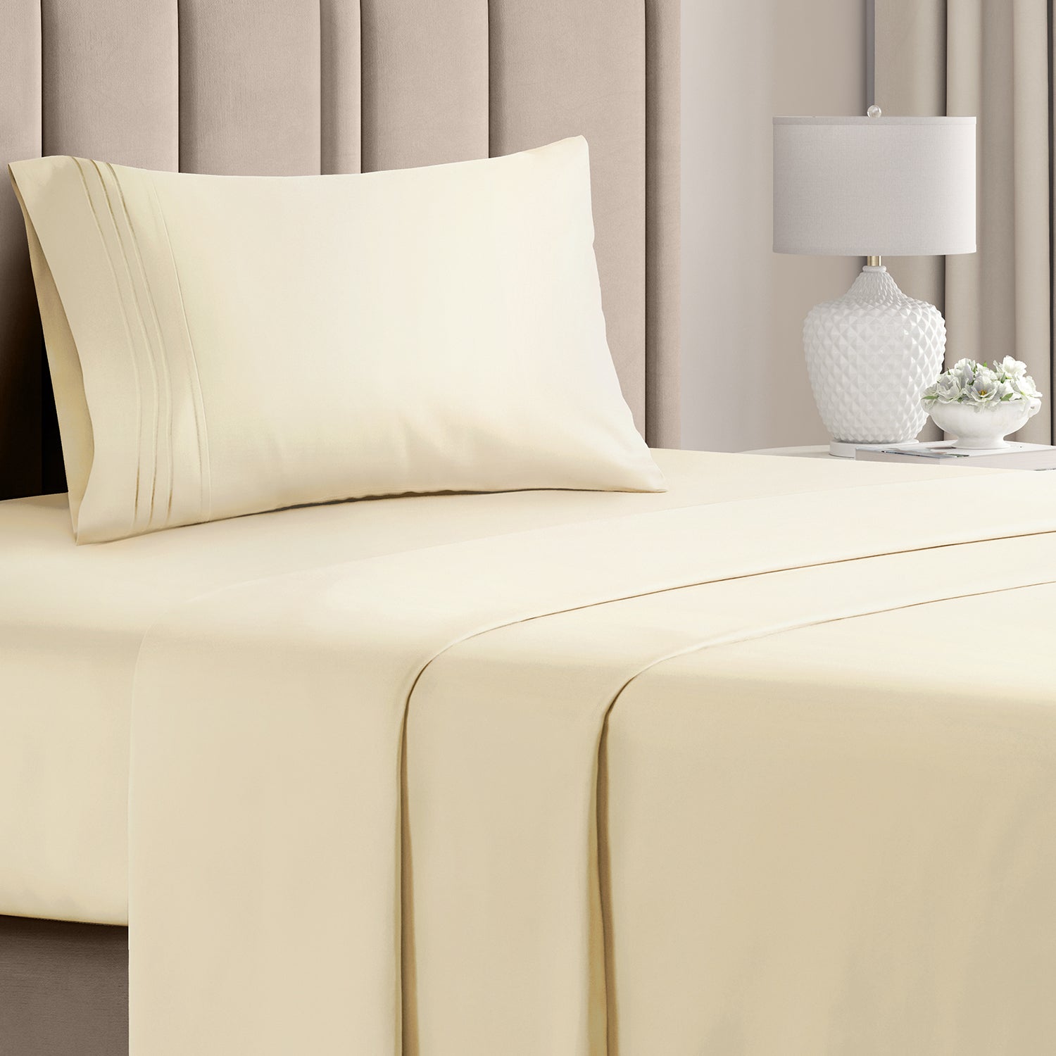 CGK Unlimited 4-Piece Bed Sheet Set Brushed Microfiber