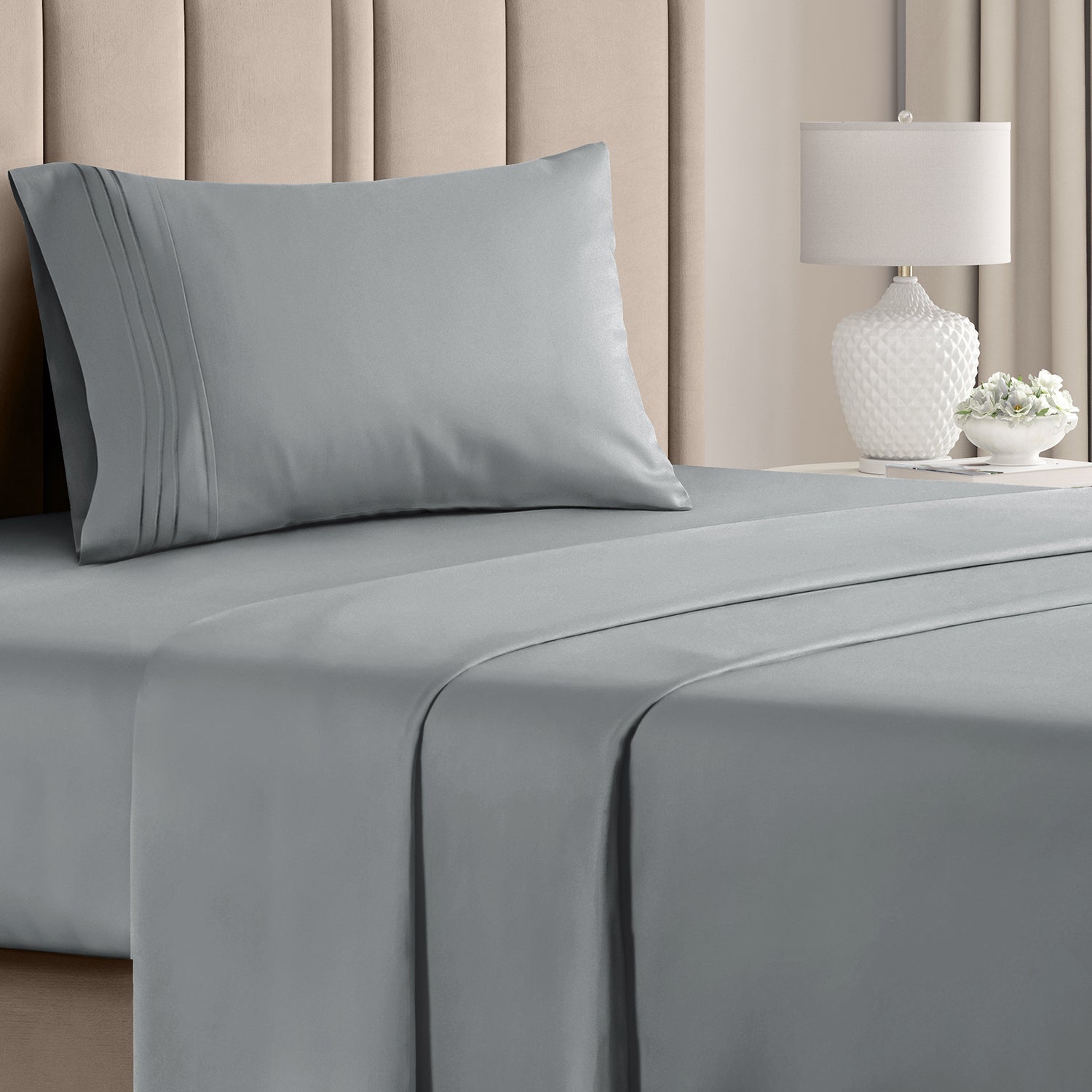 CGK Unlimited 4-Piece Bed Sheet Set Brushed Microfiber