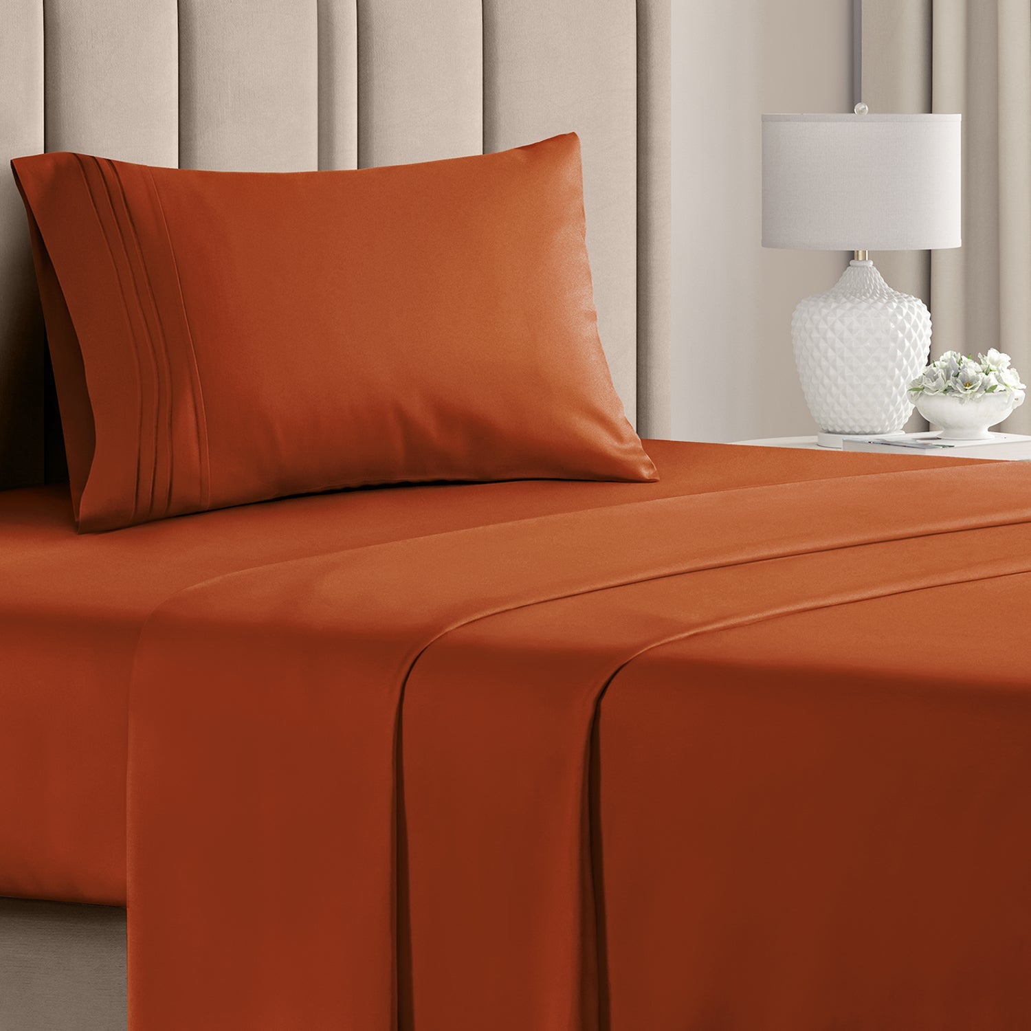CGK Unlimited 4-Piece Bed Sheet Set Brushed Microfiber