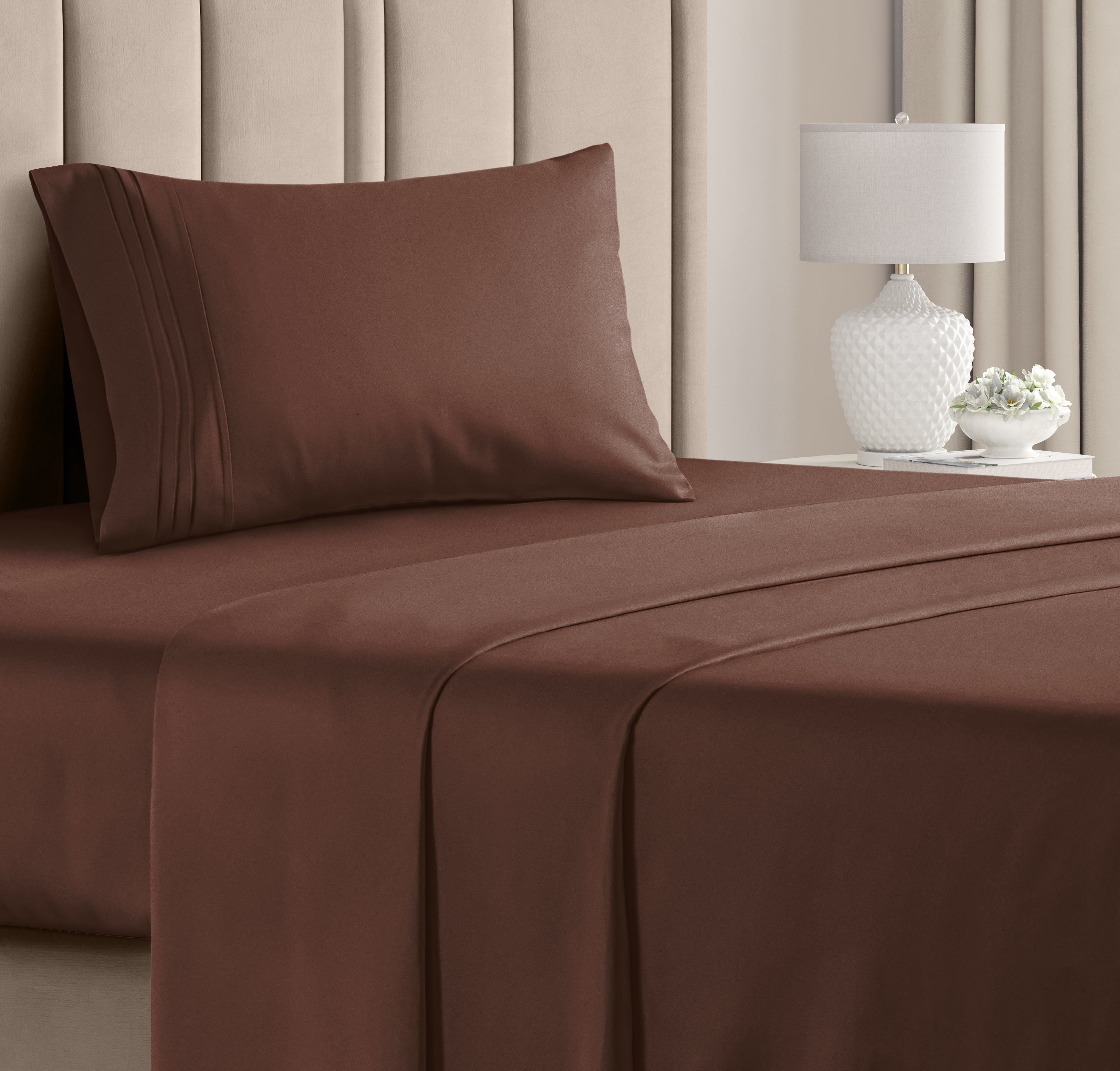 CGK Unlimited 4-Piece Bed Sheet Set Brushed Microfiber