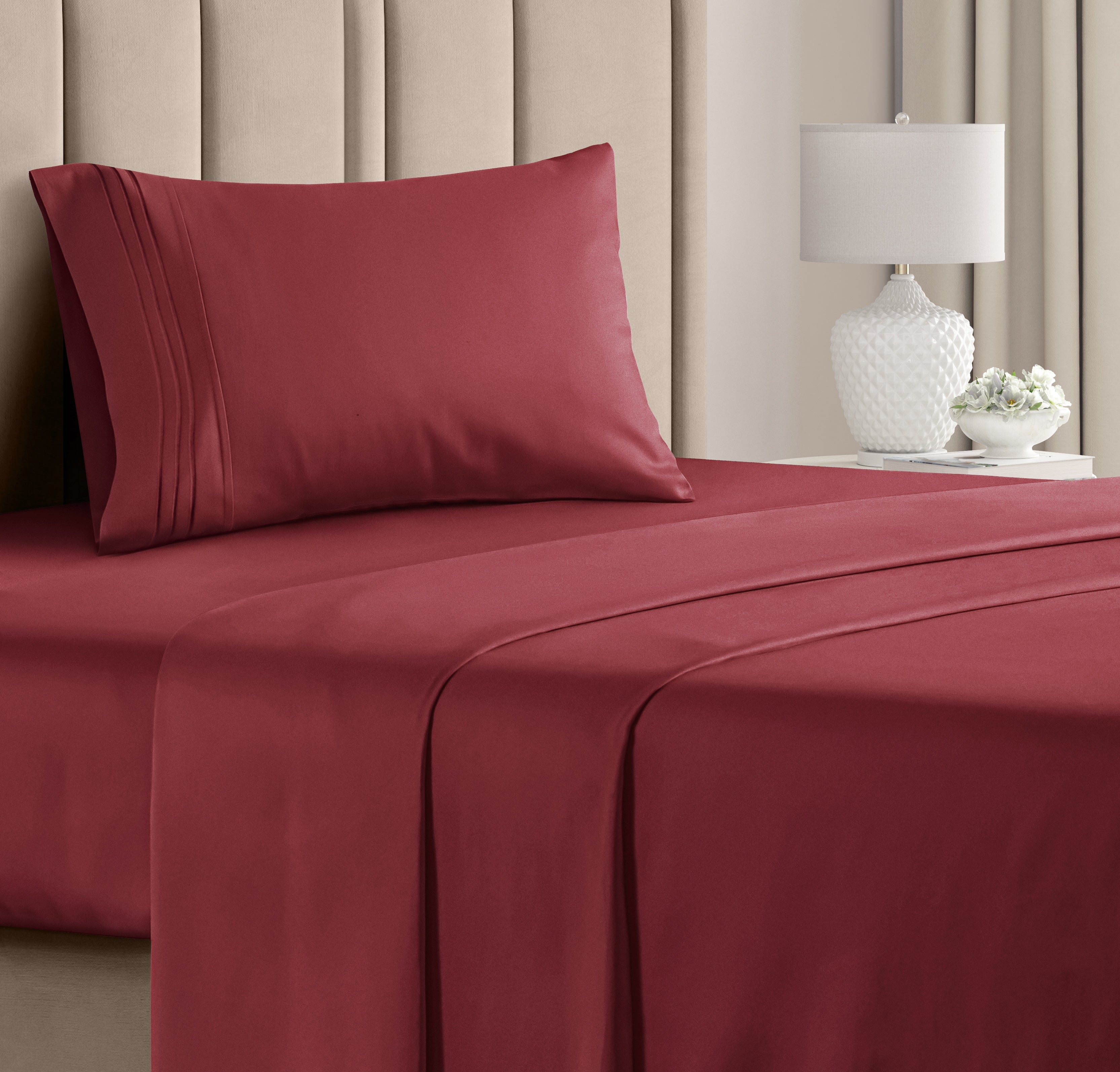 CGK Unlimited 4-Piece Bed Sheet Set Brushed Microfiber