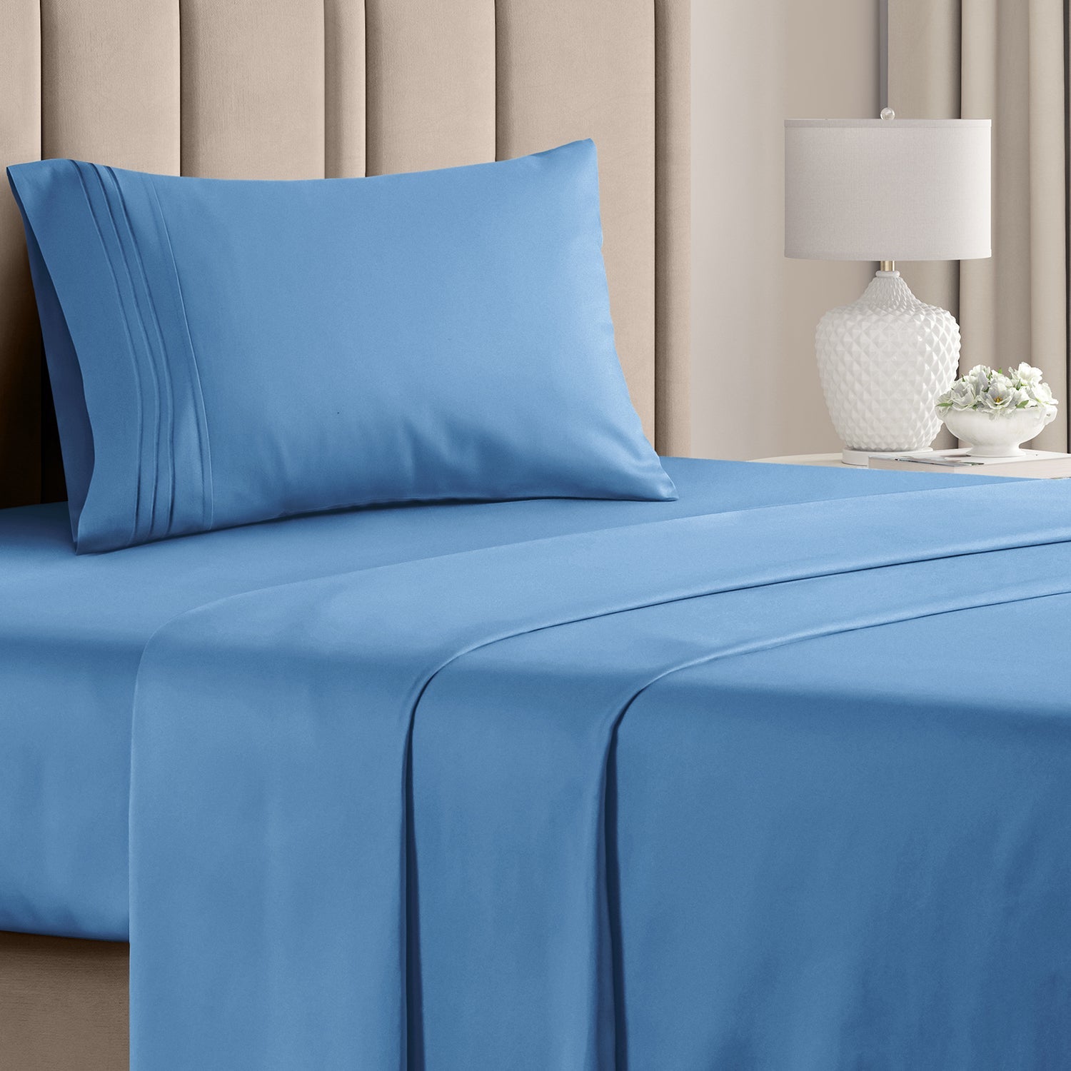 CGK Unlimited 4-Piece Bed Sheet Set Brushed Microfiber