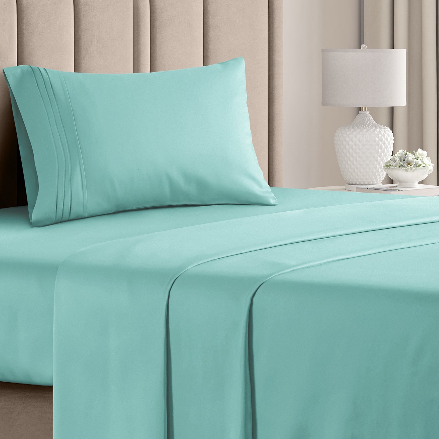 CGK Unlimited 4-Piece Bed Sheet Set Brushed Microfiber