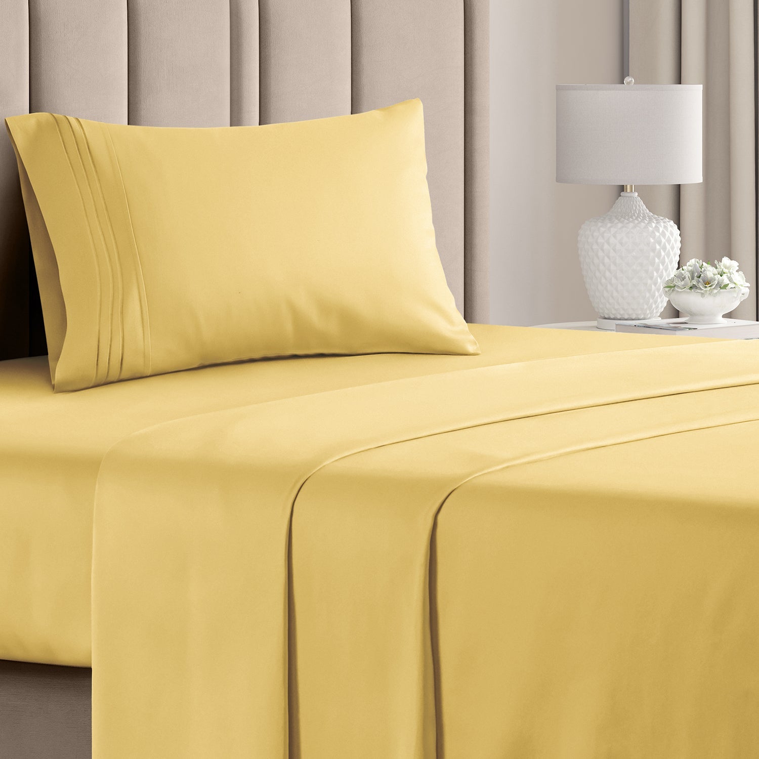 CGK Unlimited 4-Piece Bed Sheet Set Brushed Microfiber