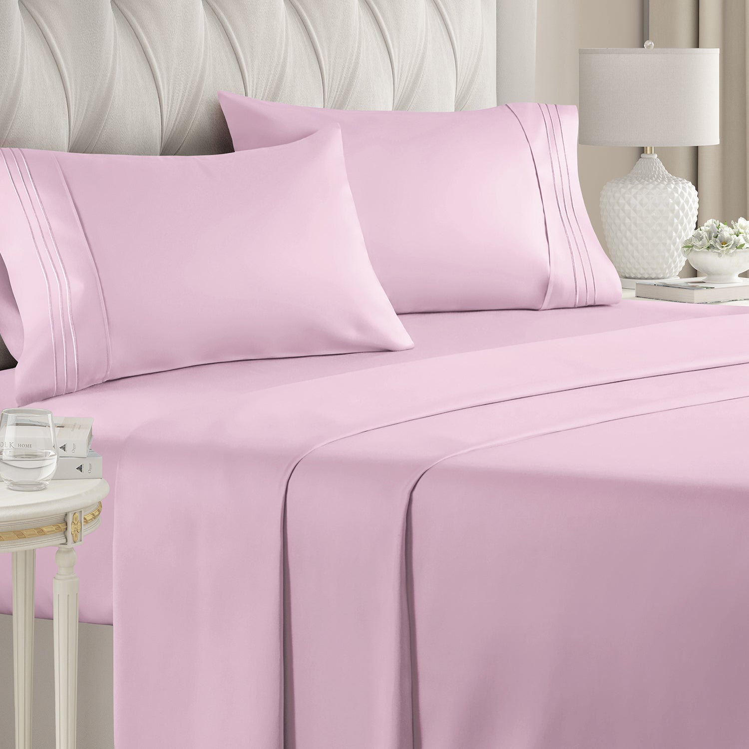 CGK Unlimited 4-Piece Bed Sheet Set Brushed Microfiber