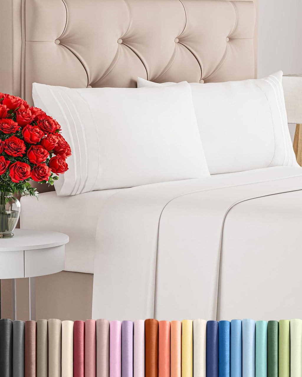 CGK Unlimited 4-Piece Bed Sheet Set Brushed Microfiber