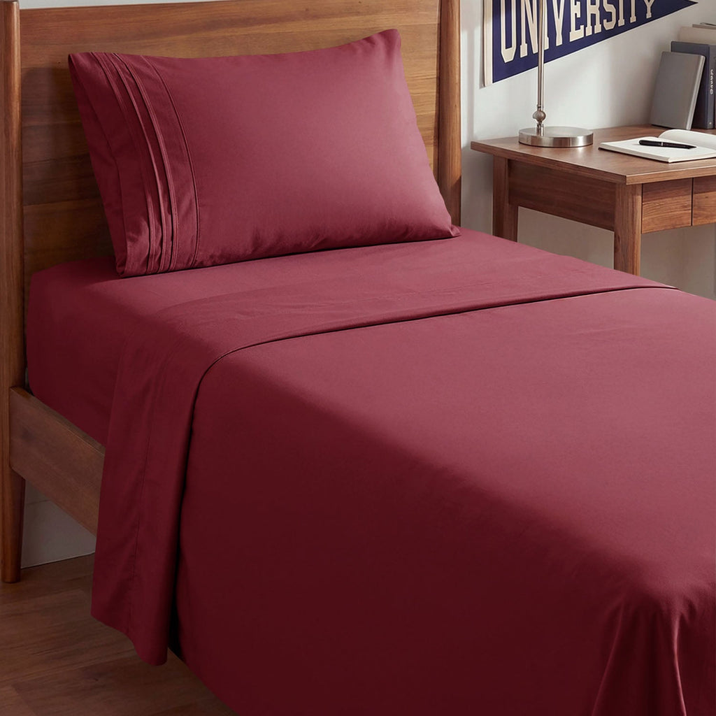 CGK Unlimited 4-Piece Bed Sheet Set Brushed Microfiber