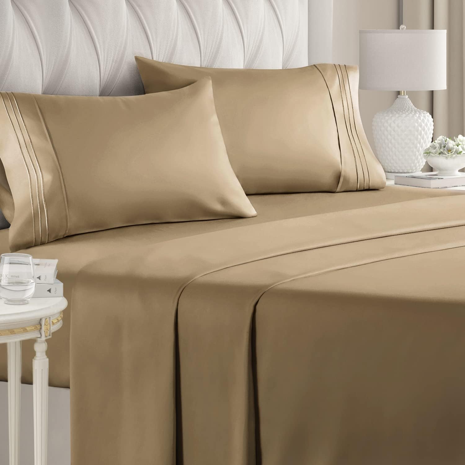 CGK Unlimited 4-Piece Bed Sheet Set Brushed Microfiber