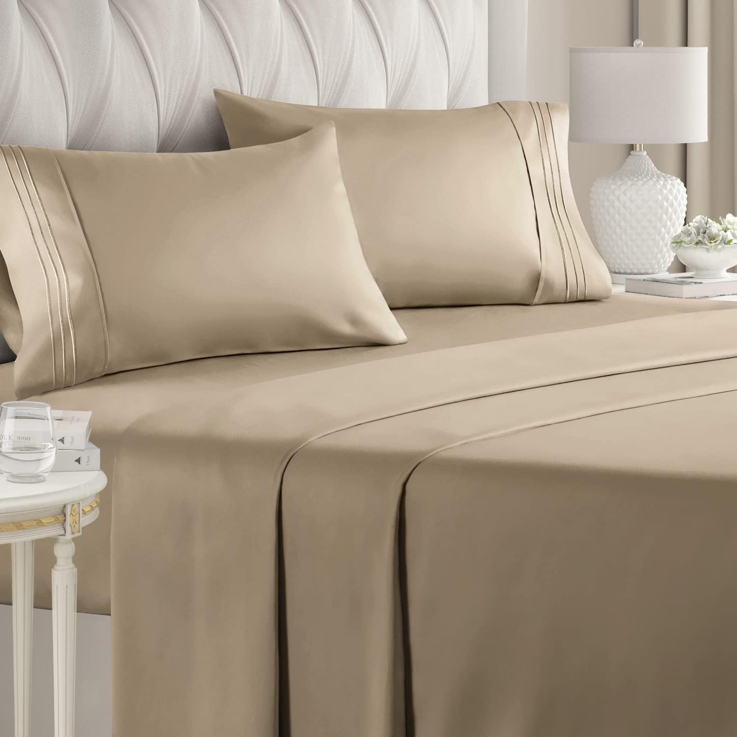CGK Unlimited 4-Piece Bed Sheet Set Brushed Microfiber