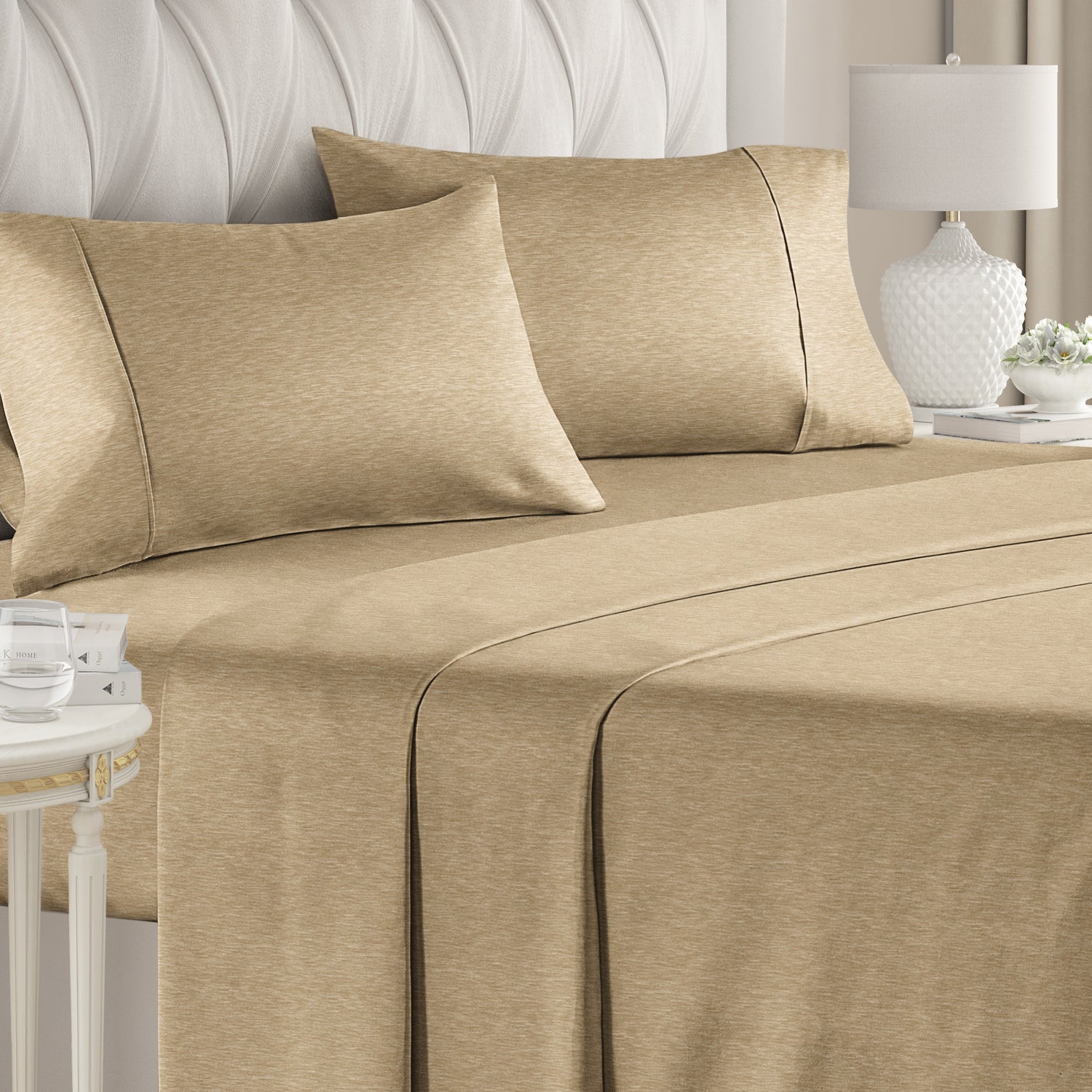 CGK Unlimited 4-Piece Bed Sheet Set Brushed Microfiber
