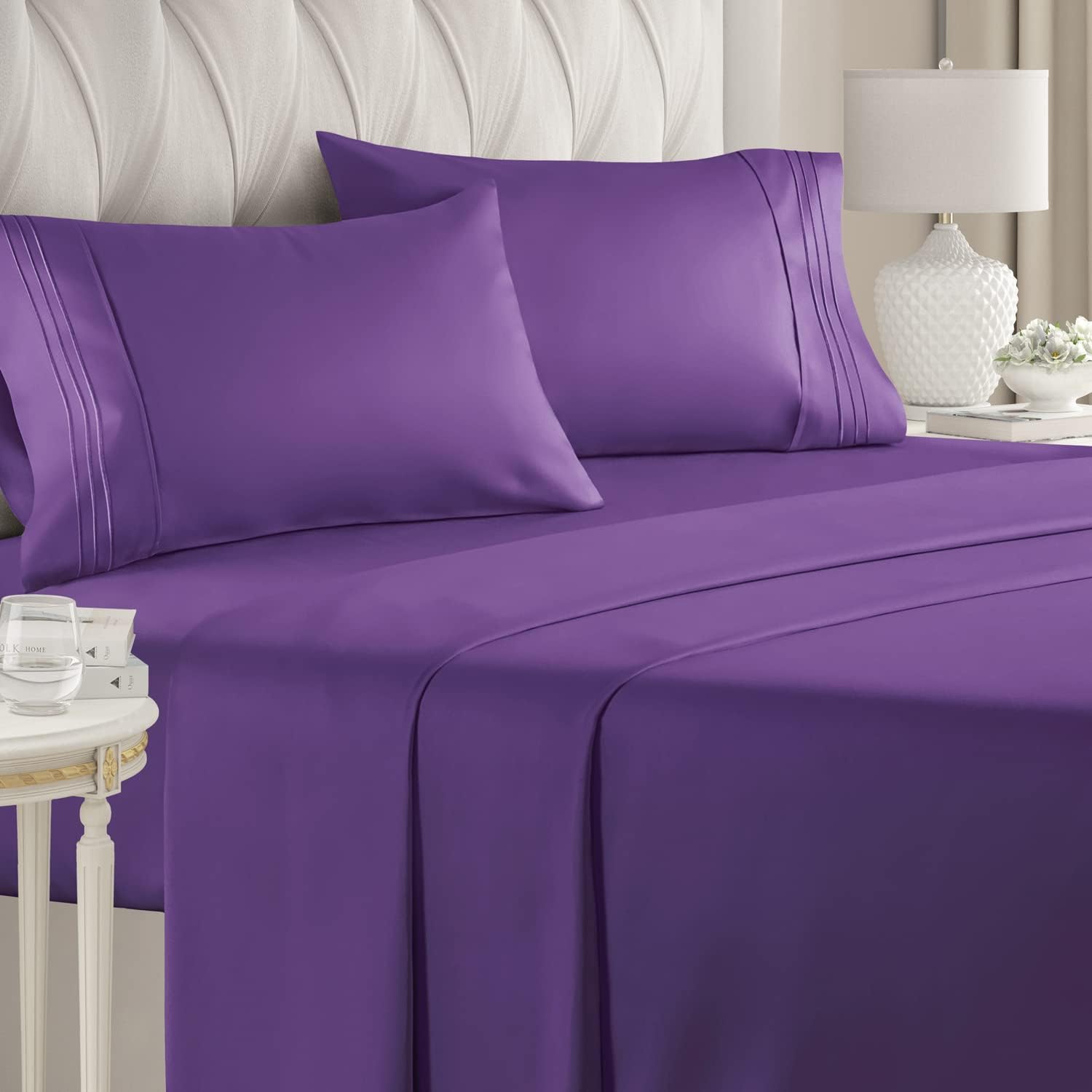 CGK Unlimited 4-Piece Bed Sheet Set Brushed Microfiber