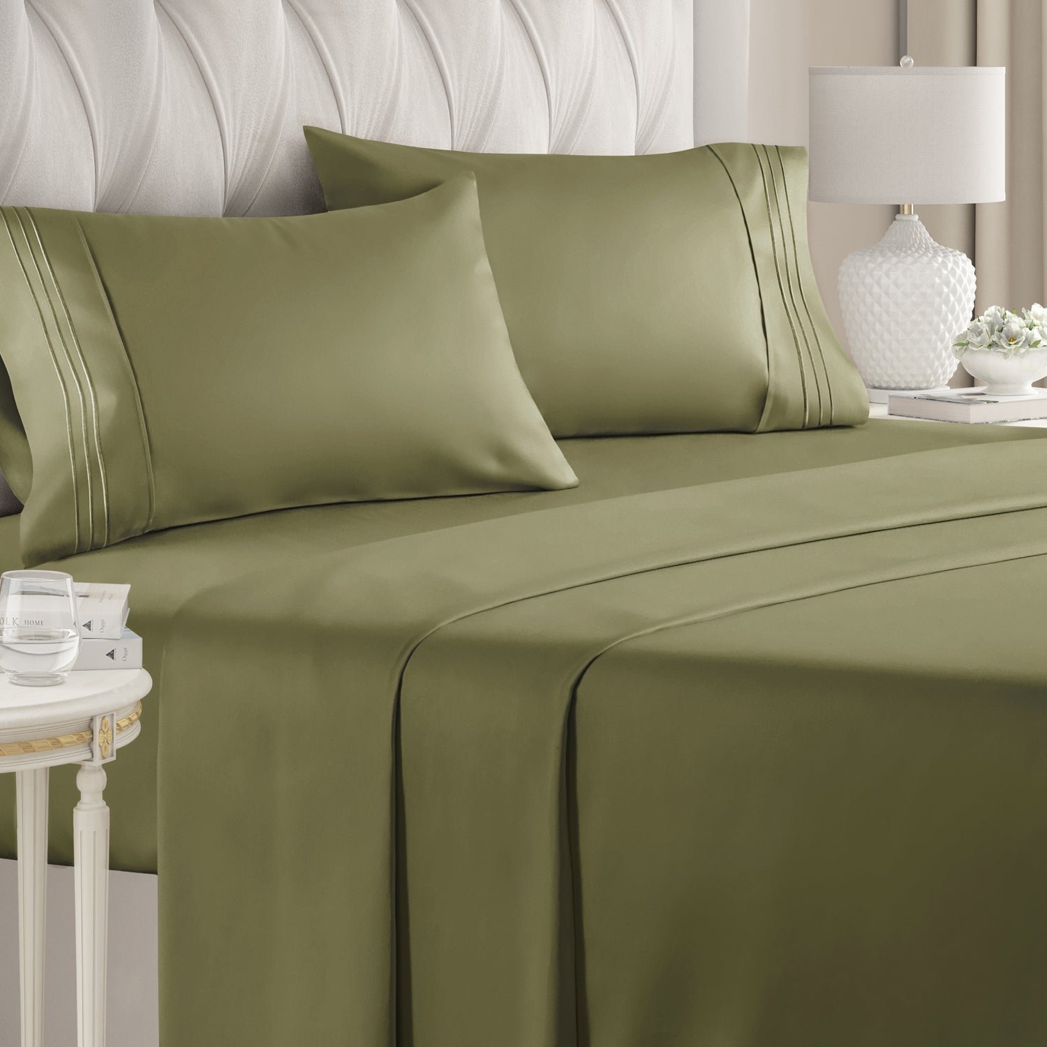 CGK Unlimited 4-Piece Bed Sheet Set Brushed Microfiber