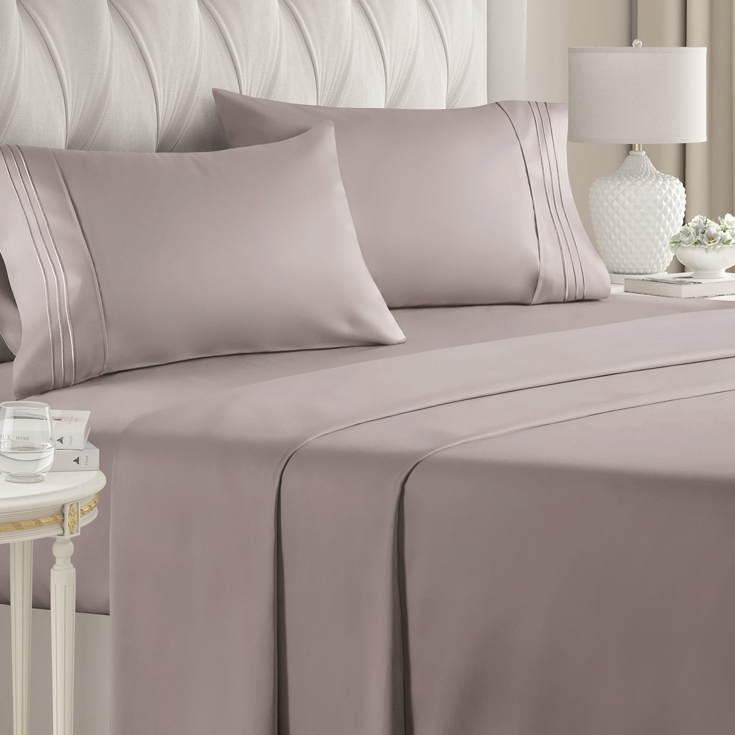 CGK Unlimited 4-Piece Bed Sheet Set Brushed Microfiber