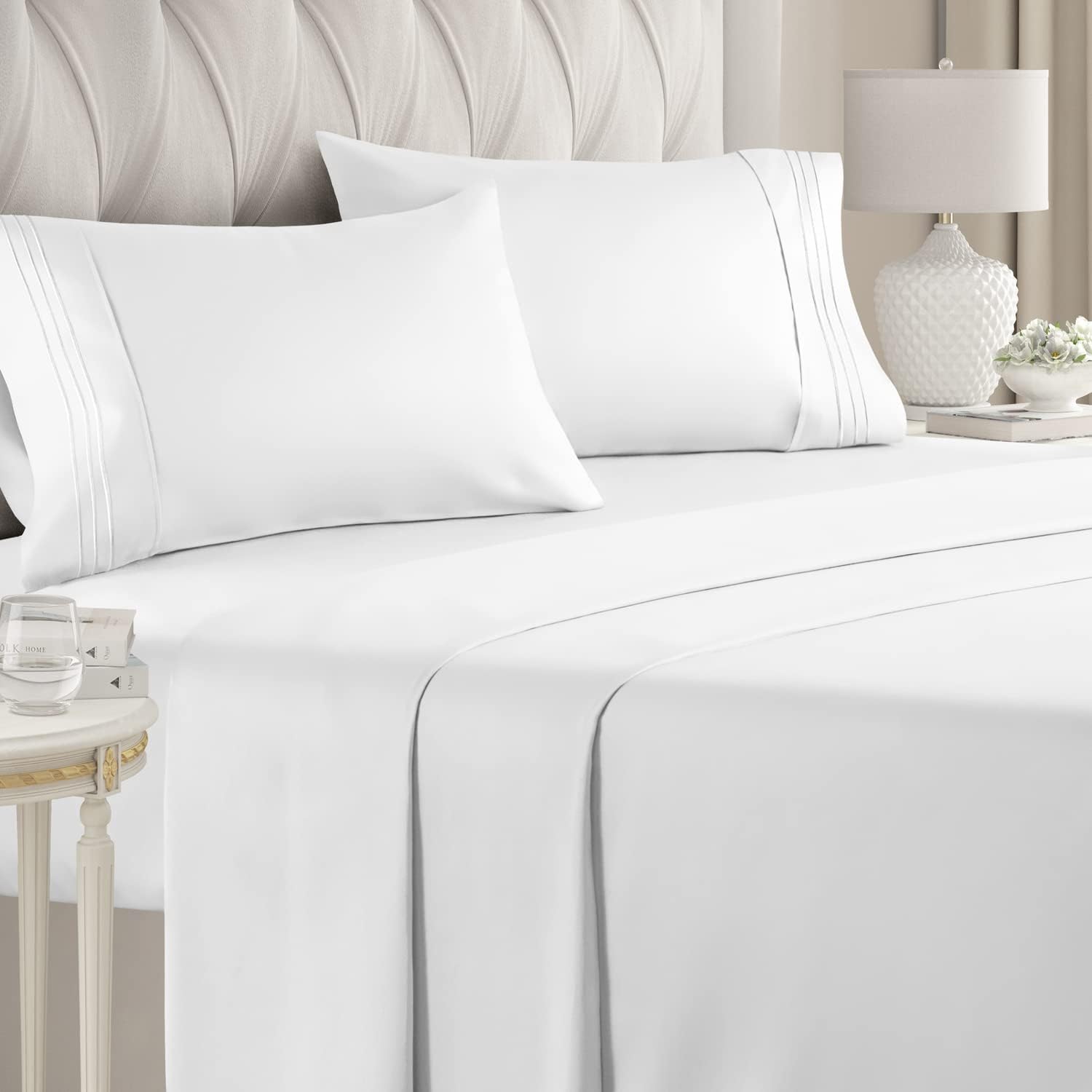 CGK Unlimited 4-Piece Bed Sheet Set Brushed Microfiber