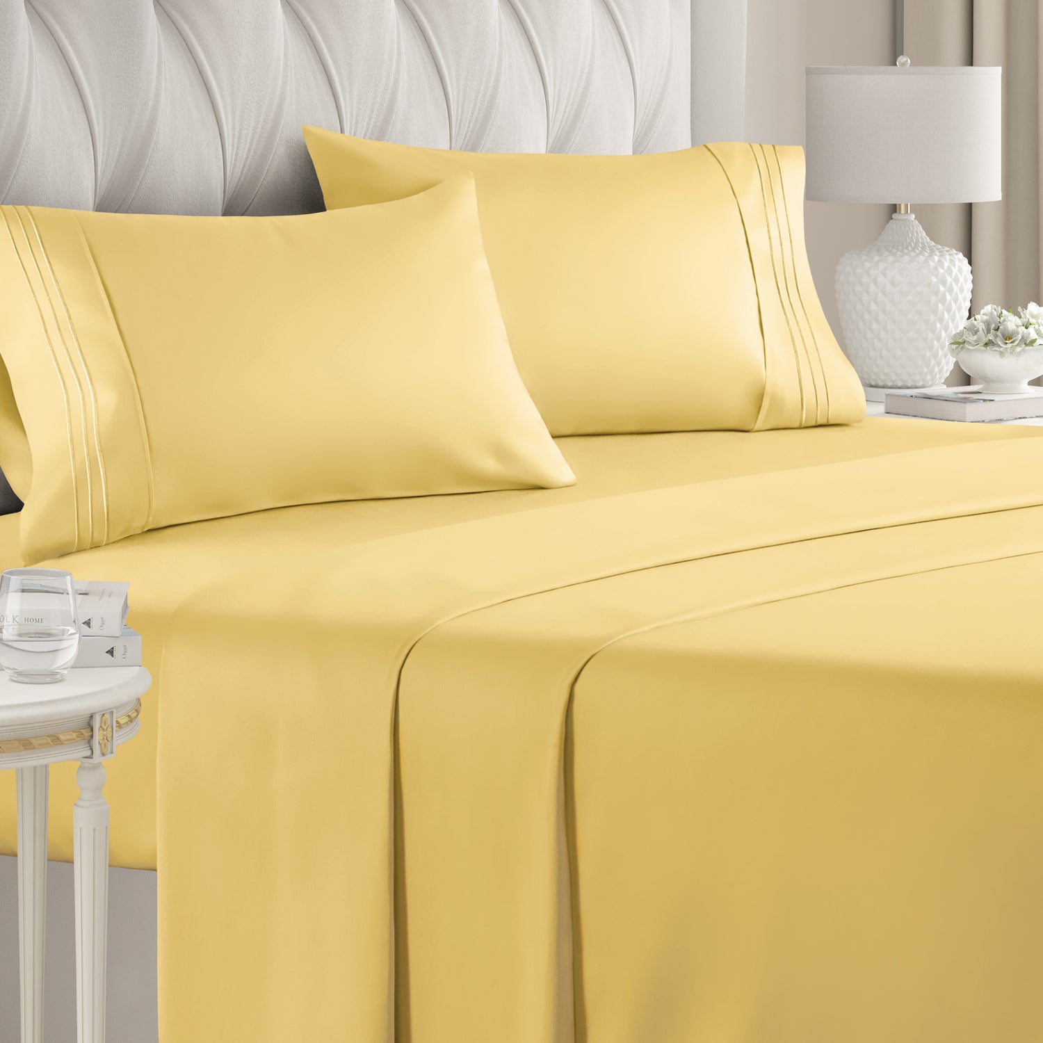 CGK Unlimited 4-Piece Bed Sheet Set Brushed Microfiber